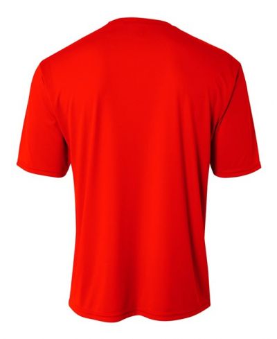 A4 N3142 Cooling Performance Crew Micro Poly Interlock Fabric - Scarlet, Moisture Wicking, Quick Stain Release, 4.0 Ounce (1 Piece)