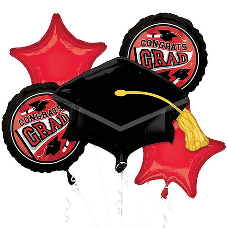 Graduation Balloon Bouquet Red