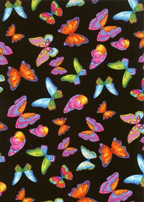 Hologram Polyester Spandex Butterfly Fabric 60"