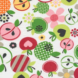 Printed Spandex Fabric Multi Floral on White