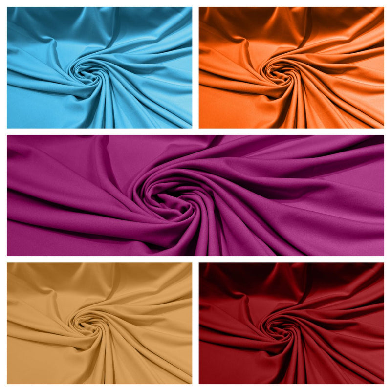 Scuba Double Knit Polyester Fabric - Solid Color, 58/60" Width, 180 GSM (1 Yard)