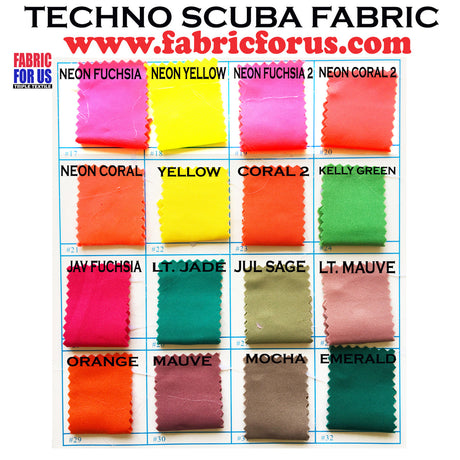 Techno Scuba Fabric - Brick, Rust, Teal, Mustard, Olive, Taupe, Magenta, Coco, Red, Royal, Camel, Navy, Wine, Hunter Green, Burgundy, Ruby, 58"/60" Width