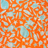 Microfiber Boardshort Fabric Sealife on Orange
