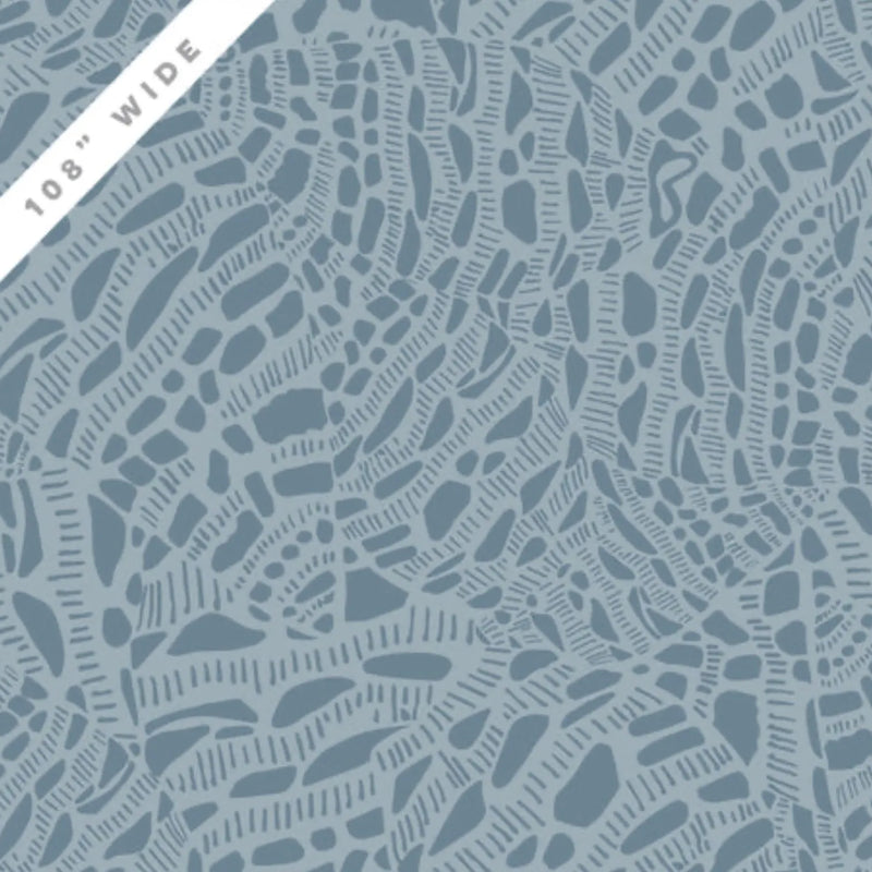 Cotton Wideback Fabric Blue Seashell Serenade 108" Wide