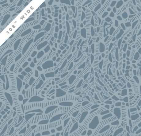 Cotton Wideback Fabric Blue Seashell Serenade 108" Wide