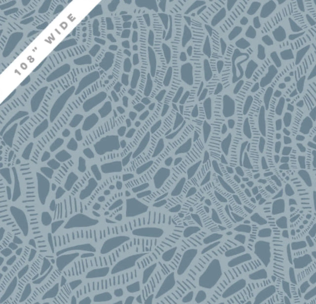 Cotton Wideback Fabric Blue Seashell Serenade 108" Wide