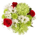 Heartfelt Christmas Arrangements Red Green White Holiday Flower Bouquet Festive Seasonal Floral Centerpiece