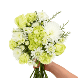 Christmas Snow Flakes Bouquets White Green Holiday Flower Arrangement Winter Festive Floral Bundle