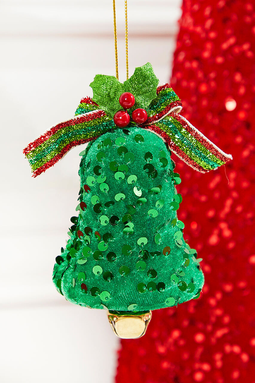 7 Inch Sequin Bell Ornament