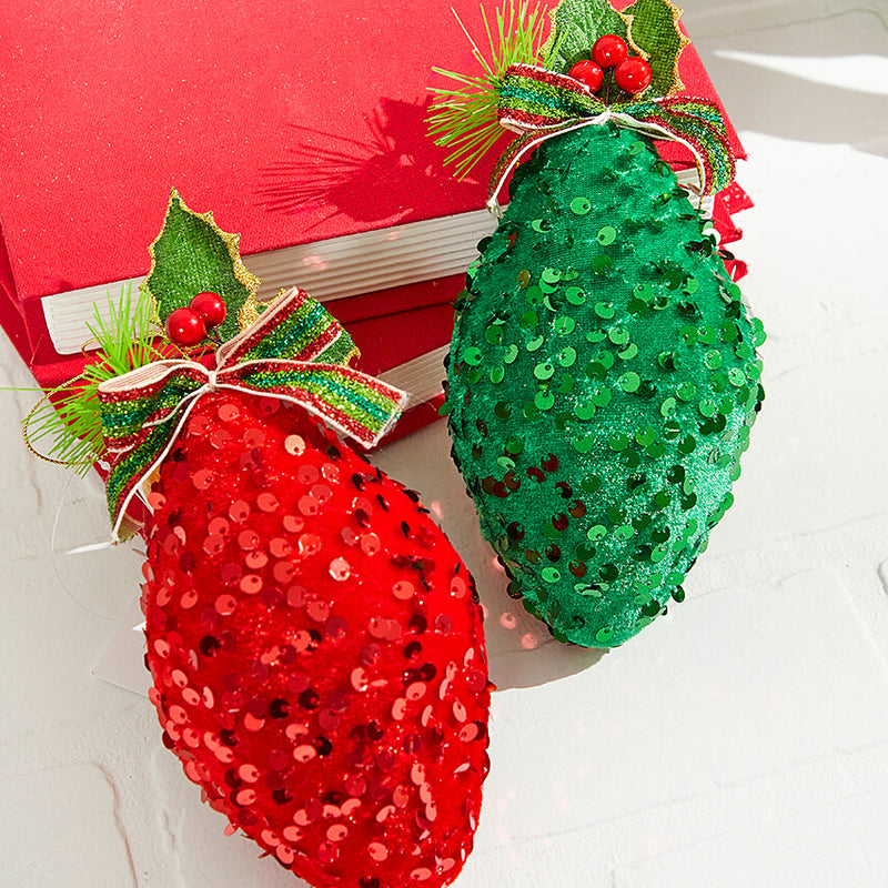 7" Sequin Finial Ornament