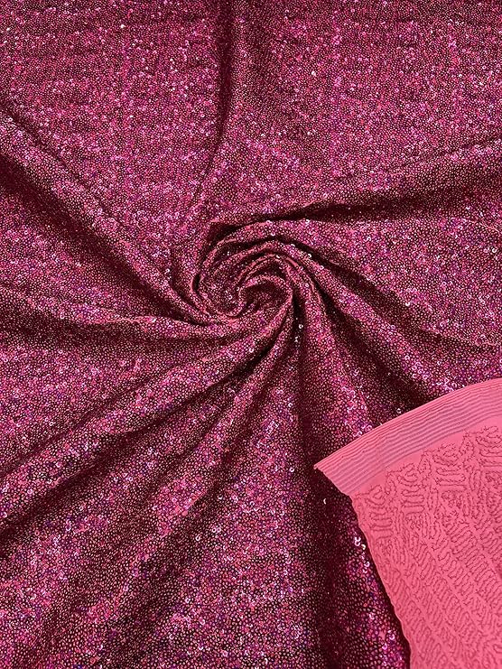 Sequin Spandex Fabric - Iridescent Mini Glitz Sequins, 54" Width (1 Yard)