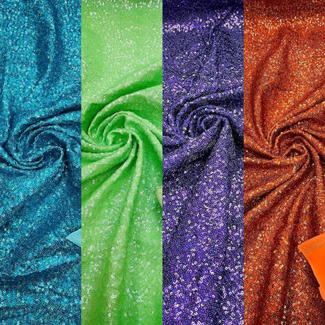 Sequin Spandex Fabric - Iridescent Mini Glitz Sequins, 54" Width (1 Yard)