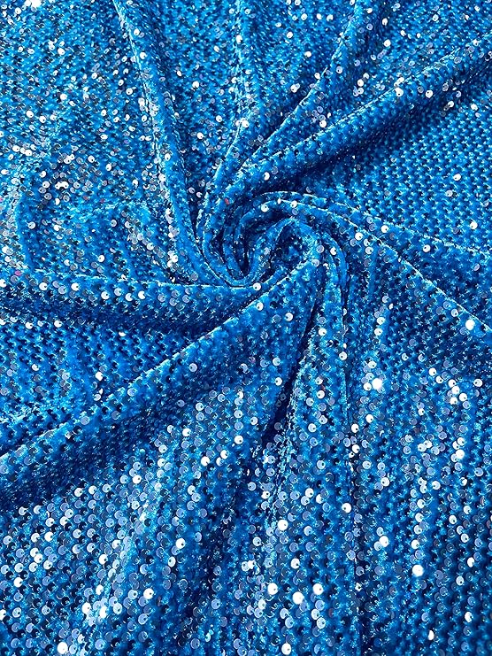 Sequin Spandex Fabric - Iridescent Mini Glitz Sequins, 54" Width (1 Yard)