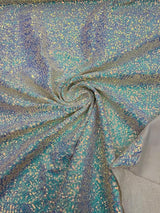 Sequin Spandex Fabric - Iridescent Mini Glitz Sequins, 54" Width (1 Yard)
