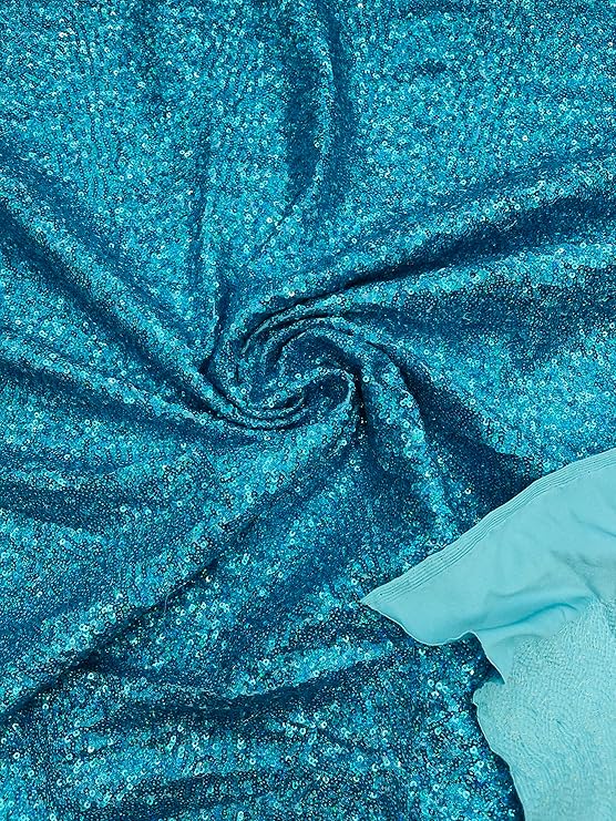 Sequin Spandex Fabric - Iridescent Mini Glitz Sequins, 54" Width (1 Yard)