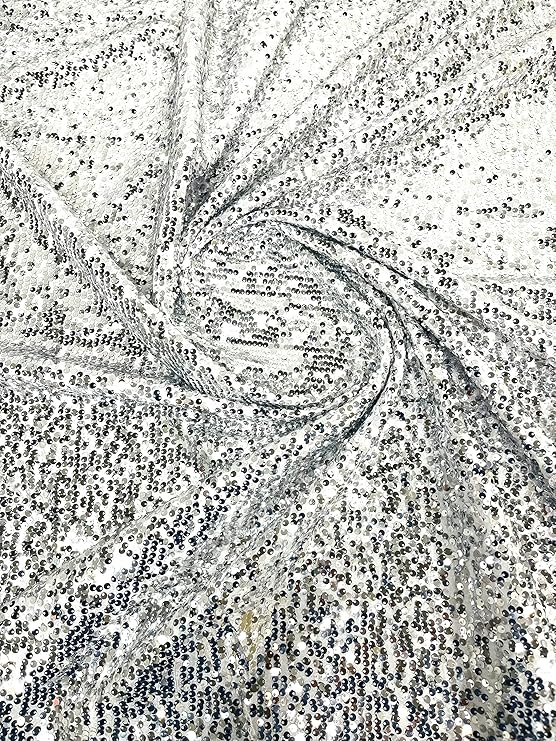 Sequin Spandex Fabric - Iridescent Mini Glitz Sequins, 54" Width (1 Yard)