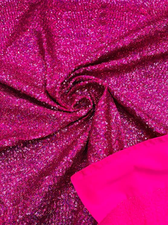 Sequin Spandex Fabric - Iridescent Mini Glitz Sequins, 54" Width (1 Yard)