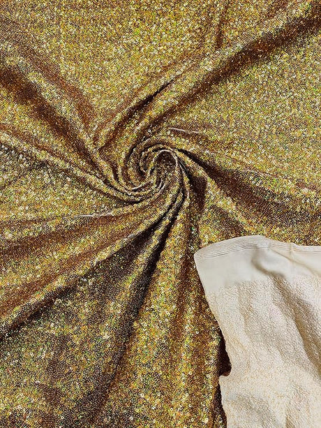Sequin Spandex Fabric - Iridescent Mini Glitz Sequins, 54" Width (1 Yard)