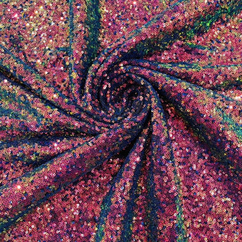 Sequin Spandex Fabric - Iridescent Mini Glitz Sequins, 54" Width (1 Yard)
