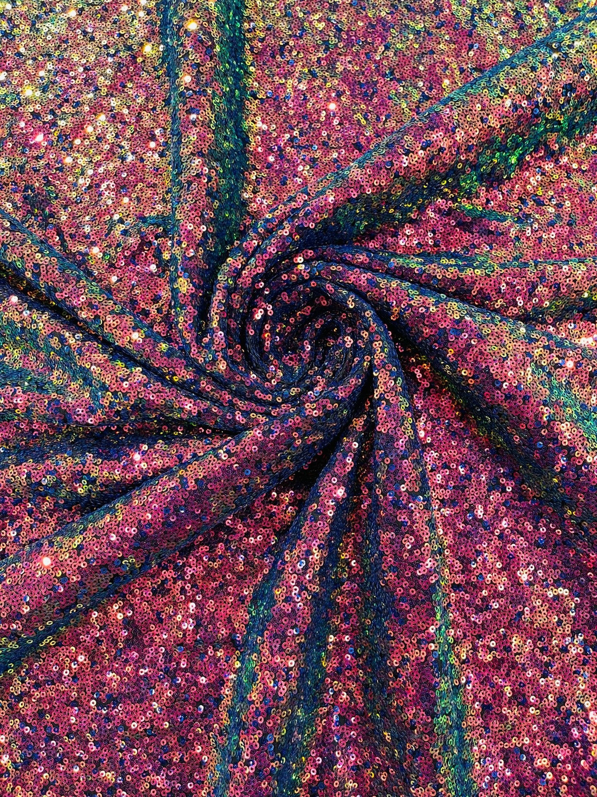 Sequin Spandex Fabric - Iridescent Mini Glitz Sequins, 54" Width (1 Yard)