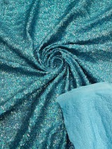Sequin Spandex Fabric - Iridescent Mini Glitz Sequins, 54" Width (1 Yard)