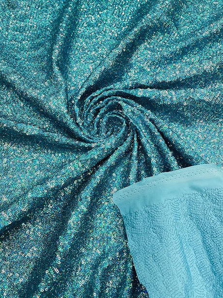 Sequin Spandex Fabric - Iridescent Mini Glitz Sequins, 54" Width (1 Yard)