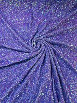 All-Over 5Mm Shiny Sequins Stretch Velvet Fabric - Sequins On Velvet, 54" Width (1 Yard)