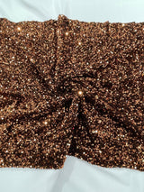 All-Over 5Mm Shiny Sequins Stretch Velvet Fabric - Sequins On Velvet, 54" Width (1 Yard)