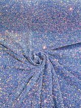 All-Over 5Mm Shiny Sequins Stretch Velvet Fabric - Sequins On Velvet, 54" Width (1 Yard)
