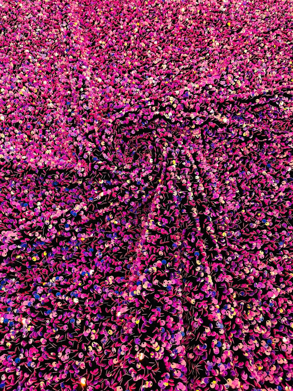 All-Over 5Mm Shiny Sequins Stretch Velvet Fabric - Sequins On Velvet, 54" Width (1 Yard)