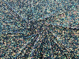 All-Over 5Mm Shiny Sequins Stretch Velvet Fabric - Sequins On Velvet, 54" Width (1 Yard)