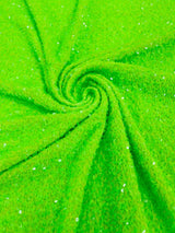 All-Over 5Mm Shiny Sequins Stretch Velvet Fabric - Sequins On Velvet, 54" Width (1 Yard)