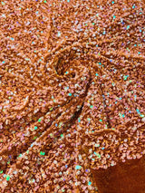 All-Over 5Mm Shiny Sequins Stretch Velvet Fabric - Sequins On Velvet, 54" Width (1 Yard)