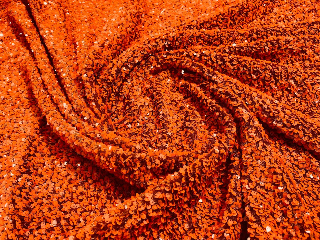 All-Over 5Mm Shiny Sequins Stretch Velvet Fabric - Sequins On Velvet, 54" Width (1 Yard)