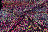 All-Over 5Mm Shiny Sequins Stretch Velvet Fabric - Sequins On Velvet, 54" Width (1 Yard)