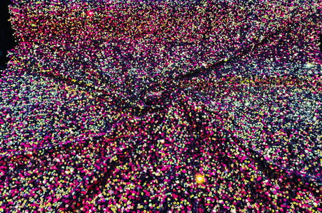 All-Over 5Mm Shiny Sequins Stretch Velvet Fabric - Sequins On Velvet, 54" Width (1 Yard)
