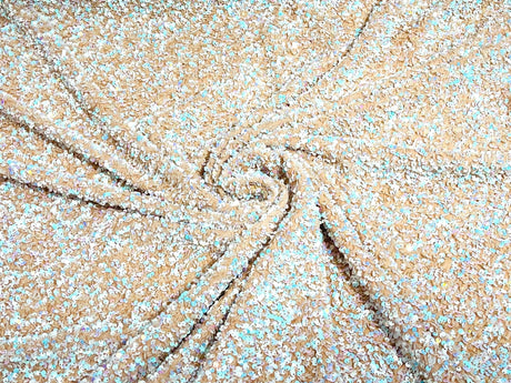 All-Over 5Mm Shiny Sequins Stretch Velvet Fabric - Sequins On Velvet, 54" Width (1 Yard)