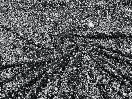 All-Over 5Mm Shiny Sequins Stretch Velvet Fabric - Sequins On Velvet, 54" Width (1 Yard)