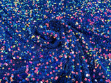 All-Over 5Mm Shiny Sequins Stretch Velvet Fabric - Sequins On Velvet, 54" Width (1 Yard)