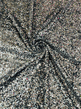 All-Over 5Mm Shiny Sequins Stretch Velvet Fabric - Sequins On Velvet, 54" Width (1 Yard)