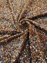 All-Over 5Mm Shiny Sequins Stretch Velvet Fabric - Sequins On Velvet, 54" Width (1 Yard)