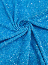 All-Over 5Mm Shiny Sequins Stretch Velvet Fabric - Sequins On Velvet, 54" Width (1 Yard)