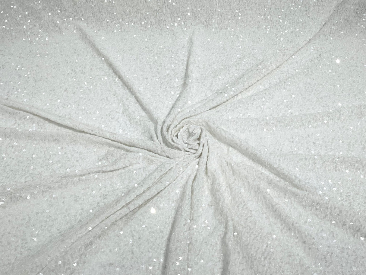 All-Over 5Mm Shiny Sequins Stretch Velvet Fabric - Sequins On Velvet, 54" Width (1 Yard)