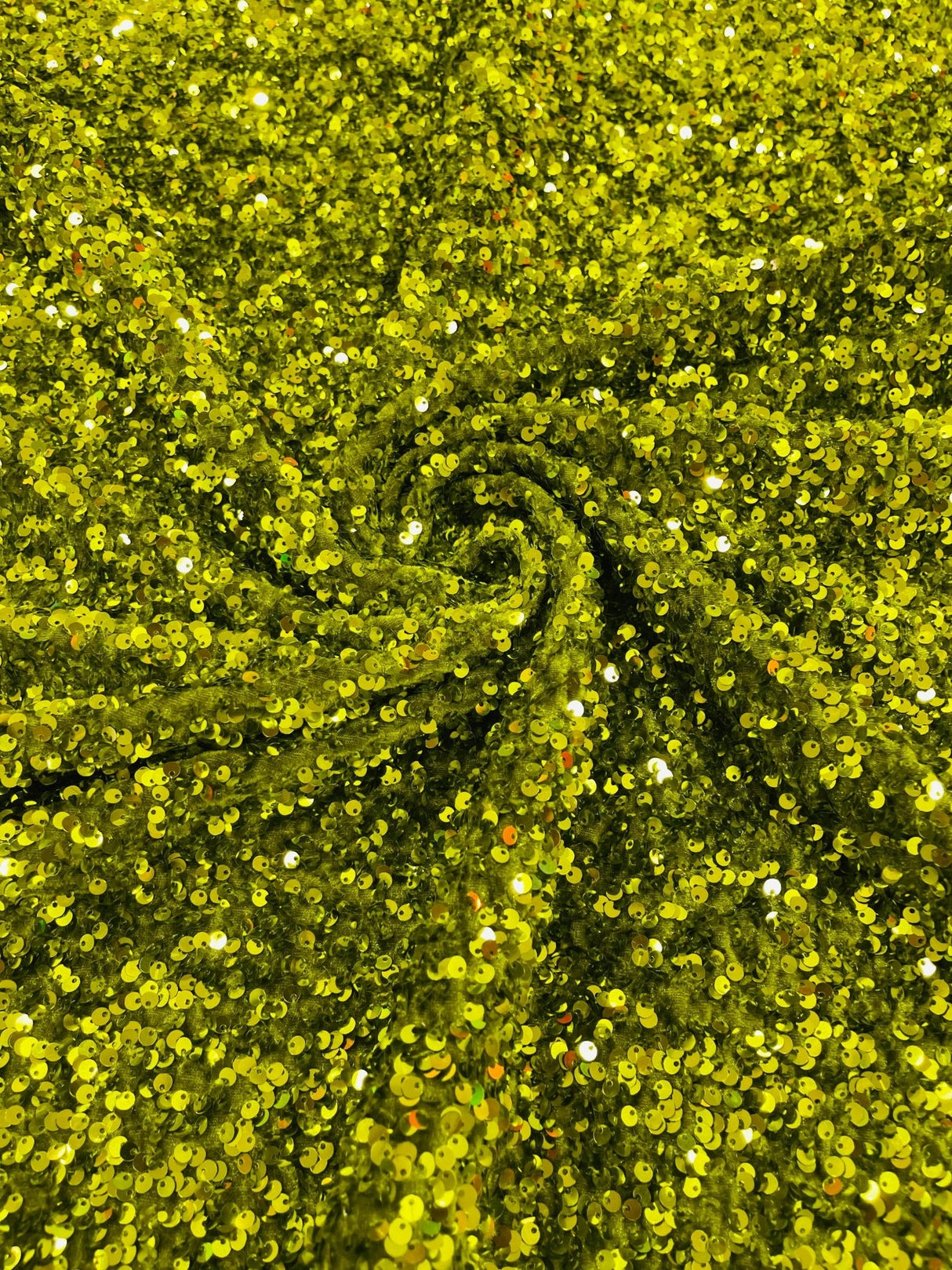 All-Over 5Mm Shiny Sequins Stretch Velvet Fabric - Sequins On Velvet, 54" Width (1 Yard)