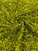 All-Over 5Mm Shiny Sequins Stretch Velvet Fabric - Sequins On Velvet, 54" Width (1 Yard)