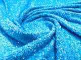 All-Over 5Mm Shiny Sequins Stretch Velvet Fabric - Sequins On Velvet, 54" Width (1 Yard)