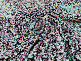 All-Over 5Mm Shiny Sequins Stretch Velvet Fabric - Sequins On Velvet, 54" Width (1 Yard)