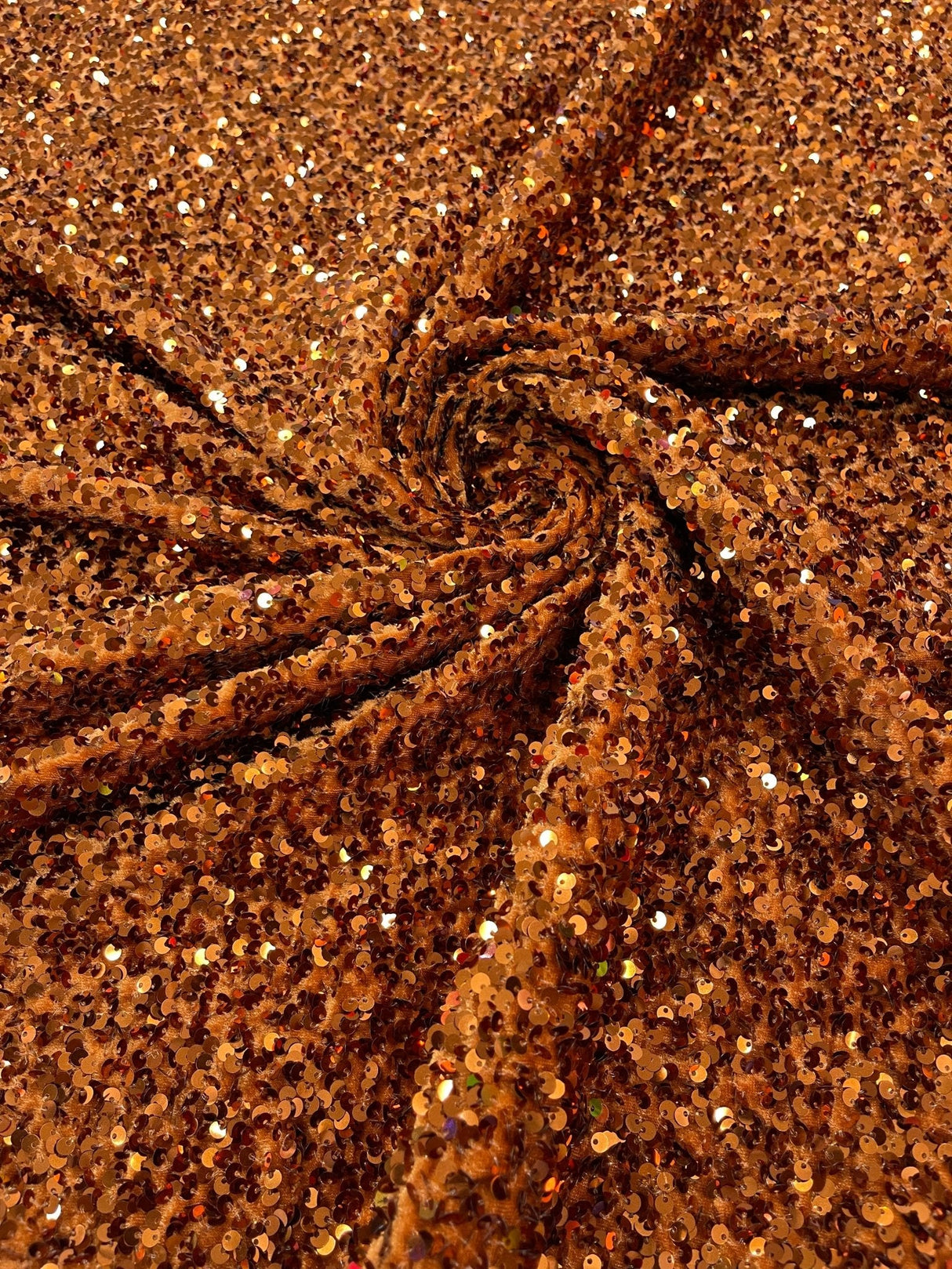 All-Over 5Mm Shiny Sequins Stretch Velvet Fabric - Sequins On Velvet, 54" Width (1 Yard)