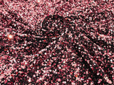 All-Over 5Mm Shiny Sequins Stretch Velvet Fabric - Sequins On Velvet, 54" Width (1 Yard)