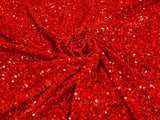 All-Over 5Mm Shiny Sequins Stretch Velvet Fabric - Sequins On Velvet, 54" Width (1 Yard)